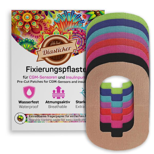 Fixierungspflaster für Accu-Chek Solo, verschiede Farben