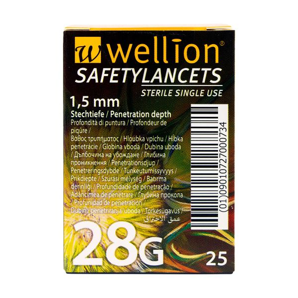 Wellion Safety Lancets 28 G Sicherheitslanzetten