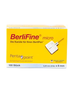 BerliFine micro Kanülen 8 x 0,25 mm 100 Stück